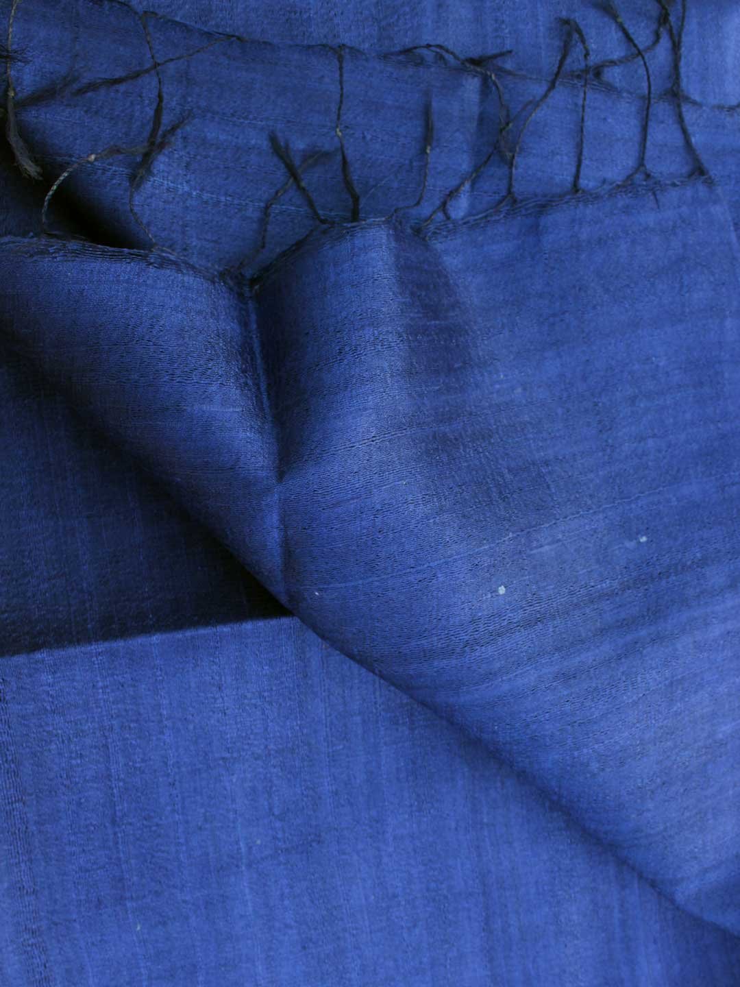 Dark-Blue-pure-dupion-silk-fabric.jpg Dark-Blue Dupion Silk Dupatta - Image 1
