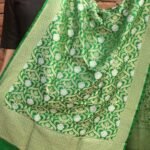 Dark-Green Pure Katan-Silk Banarasi Dupatta