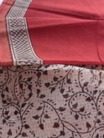 Deep-Red Bagru-Printed Kota-cotton Sari - Image 2