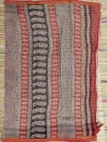 Dark-Red and Cream Bagru Kota-doria Saree - Image 3