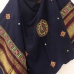 Dark-Blue Ahir Embroidered woolen Shawl