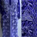 Dark-Blue Chikankari georgette Ladies Kurta