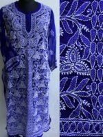 Dark-Blue Chikankari georgette Ladies Kurta