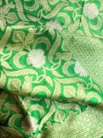 Dark-Green Pure Katan-Silk Banarasi Dupatta - Image 3
