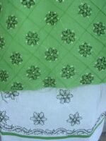 Dark-Green and White Chikankari Semi-stitch Ladies Suit - Image 2