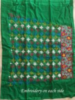 Dark-Green Phulkari salwar fabric - Image 2