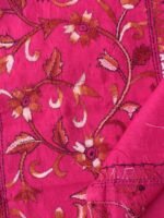 Dark-pink Kanthawork Cotton ladies kurta fabric - Image 2