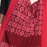 Red mercerized cotton ikkat Dupatta
