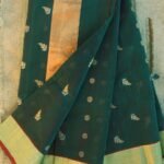 Darkest-Green Hazar-buti Chanderi Saree
