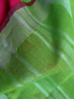 Dhani Green Linen cotton Saree - Image 3
