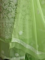 Dhani-Green resham Chikankari suit - Image 3