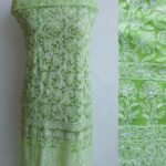 Dhani-Green Resham Chikankari Kurta Fabric