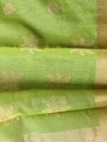 Dhani-Green zari Chanderi Saree - Image 2