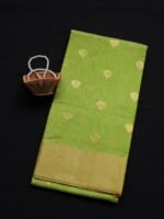 Dhani-Green zari Chanderi Saree