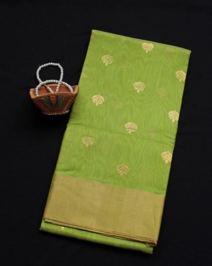 Dhani-Green zari Chanderi Saree