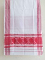 Dholak motif Red and white Assamese gamosa - Image 3