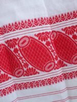 Dholak motif Red and white Assamese gamosa - Image 2