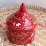 Handpainted Ganesha Red Big wooden Sinhora
