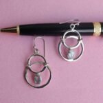 Double ring Pure silver Earrings