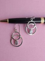 Double ring Pure silver Earrings