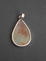 Drop-Shape Dendritic Agate Silver Pendant - Image 3