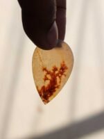 Drop-Shape Dendritic Agate Silver Pendant - Image 4