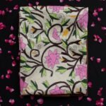 Dull-Pink Roses Nakshi Kantha silk Dupatta