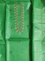 Emerald-Green pure silk Kurta fabric for Men - Image 2