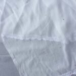 Fardi mukaish work, white chiffon dupatta