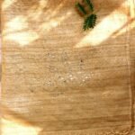 Fardi Mukaish Embroidery Beige Tussar Silk Dupatta