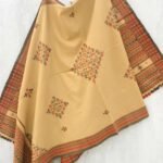 Fawn-Brown Mirrorwork Bhujodi Shawl