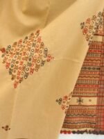 Fawn-Brown Mirrorwork Bhujodi Shawl - Image 2