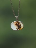 Fern Pattern Dendritic Agate Pendant Set - Image 2