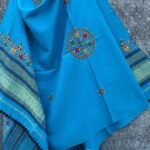 Firozi-Blue Suf-Embroidery Mirrorwork Shawl
