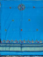 Firozi-Blue Suf-Embroidery Mirrorwork Shawl - Image 3