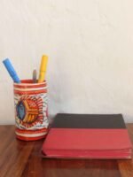 Fishes painted, Leather Pen Holder