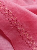 Flamingo Pink Silk Kurta fabric for men - Image 3