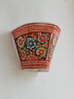 Black Floral Tholu Bommalata Wall Lamp - Image 2