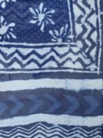 Floral indigo Dabu-Print Chanderi Dupatta - Image 3