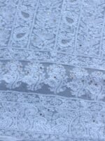 Mukaish Chikankari White georgette Kurta Fabric - Image 2
