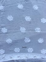 Mukaish Chikankari White georgette Kurta Fabric - Image 3