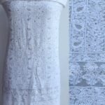 Mukaish Chikankari White georgette Kurta Fabric