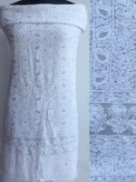 Mukaish Chikankari White georgette Kurta Fabric