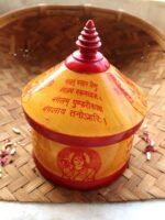 Ganesha and Kalash Yellow Wooden Sindur-Dani - Image 3