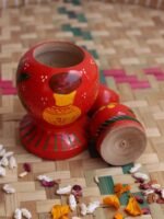 Ganesha painted long wood sindur dani - Image 2