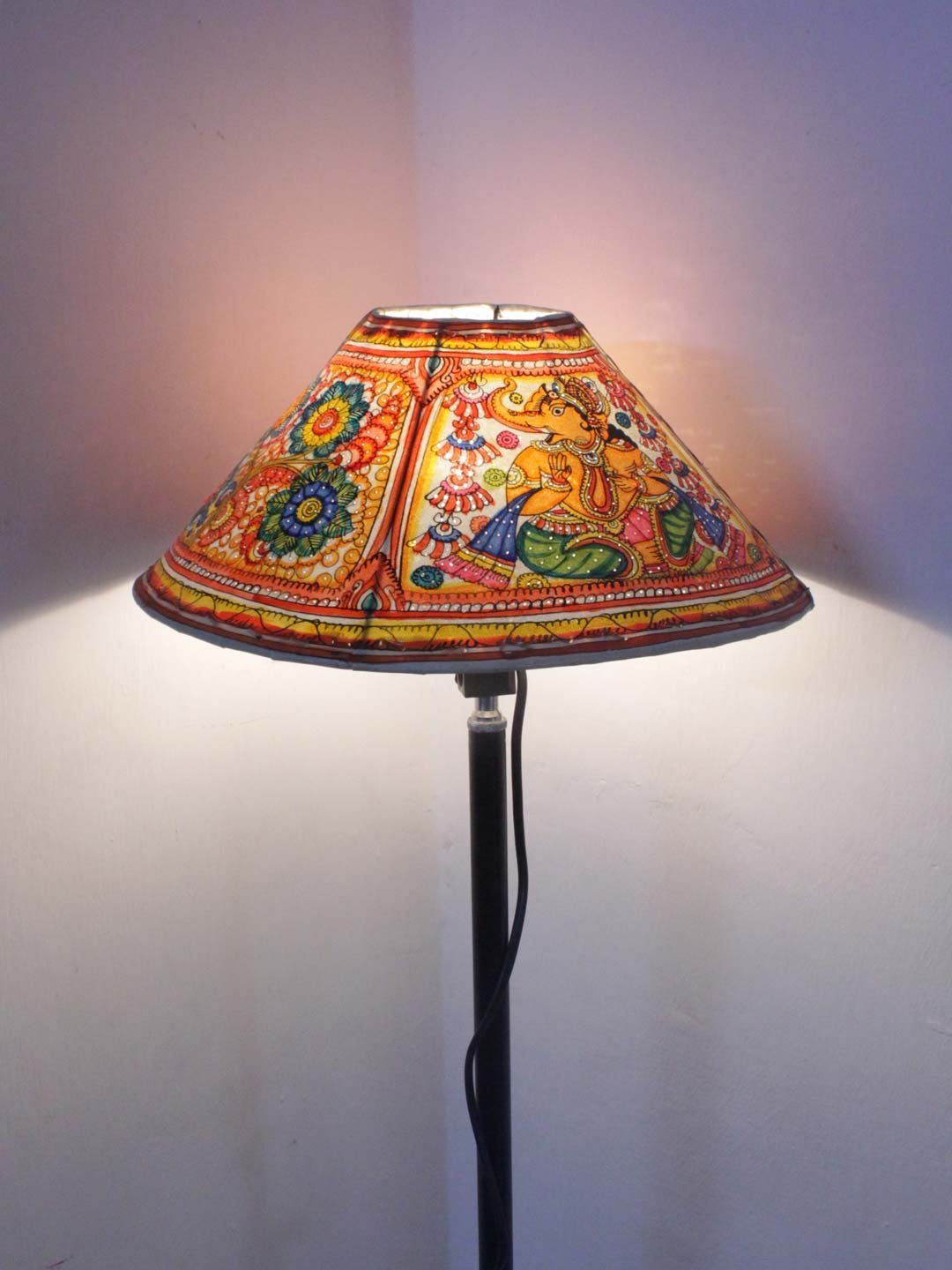 Ganesha-tholu-bommalata-lampshade-Shilphaat.jpg Ganesha Tholu Bommalata Lampshade - Image 1