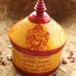 Red Ganesha, Vishnu Shlok Yellow wooden Sindur Dani