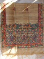 Golden-Brown Madhubani Tasar silk Dupatta - Image 3