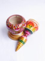 Red and Golden Long wooden Sindur-dani - Image 2