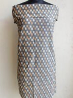 Grey mercerized cotton ikat Precut kurta Fabric